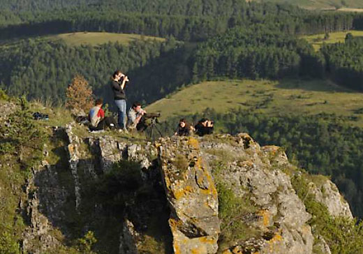 L’équipe de suivi le soir de l’envol de Basalte